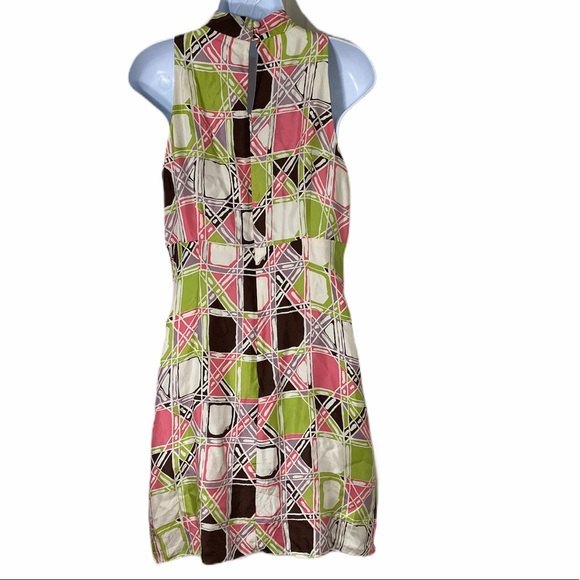 Milly New York Pink and Green Silk Dress - Picture 2 of 6